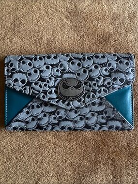 Disney The Nightmare Before Christmas Jack Skellington Gray Teal Envelope Clutch